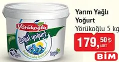 YÖRÜKOĞLU YARIM YAĞLI YOĞURT 5 KG fiyat ve kampanya bilgisi